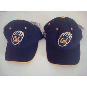 2PC LOT CALIFORNIA BEARS CAL COLLESUM 00S Y2K NEW HAT CAP DEADSTOCK  VINTAGE T8